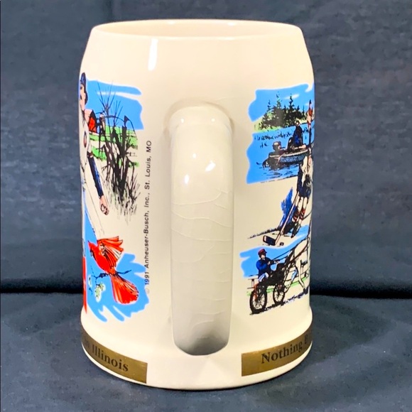 1991 Anheuser-Busch Illinois Sports Themed Ceramic Mug - Picture 4 of 11